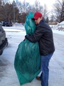 Recycling Jerri the tree with my boyfriend